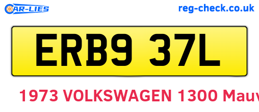 ERB937L are the vehicle registration plates.