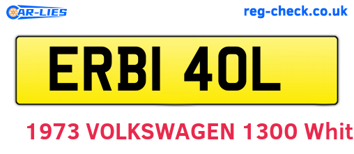 ERB140L are the vehicle registration plates.