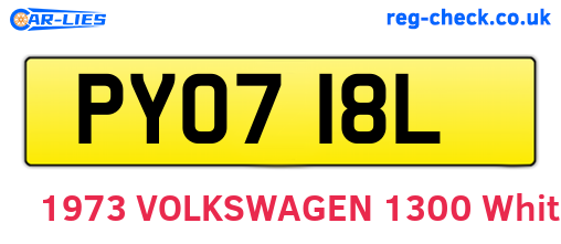 PYO718L are the vehicle registration plates.