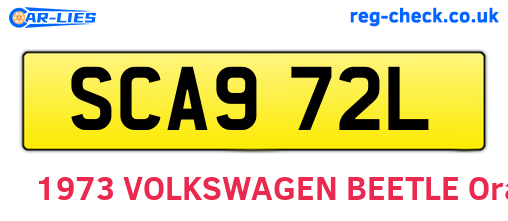 SCA972L are the vehicle registration plates.
