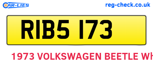 RIB5173 are the vehicle registration plates.