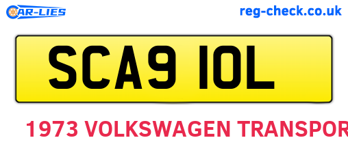 SCA910L are the vehicle registration plates.