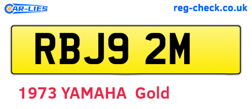 RBJ92M are the vehicle registration plates.