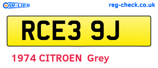 RCE39J are the vehicle registration plates.
