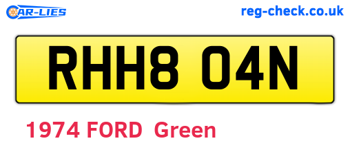RHH804N are the vehicle registration plates.