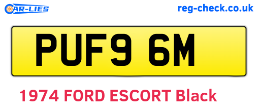 PUF96M are the vehicle registration plates.