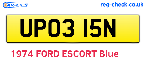 UPO315N are the vehicle registration plates.