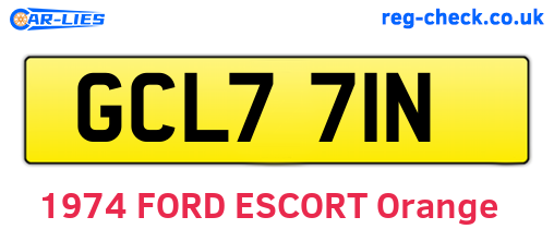 GCL771N are the vehicle registration plates.