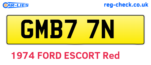 GMB77N are the vehicle registration plates.