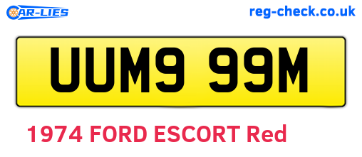 UUM999M are the vehicle registration plates.