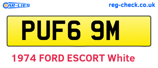 PUF69M are the vehicle registration plates.