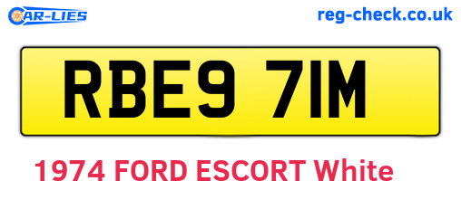 RBE971M are the vehicle registration plates.