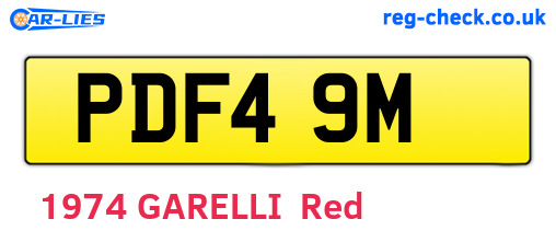 PDF49M are the vehicle registration plates.