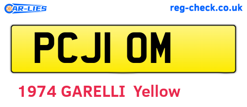 PCJ10M are the vehicle registration plates.