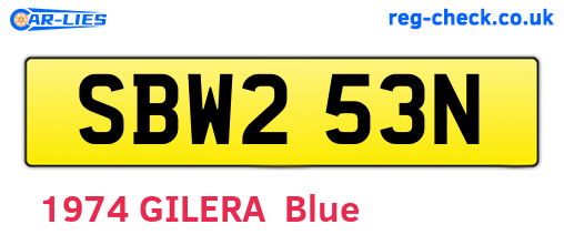 SBW253N are the vehicle registration plates.