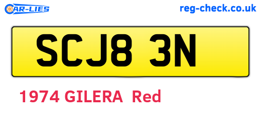 SCJ83N are the vehicle registration plates.