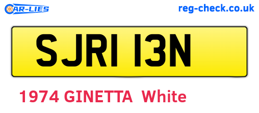 SJR113N are the vehicle registration plates.
