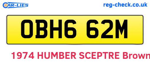OBH662M are the vehicle registration plates.