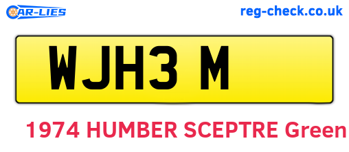 WJH3M are the vehicle registration plates.