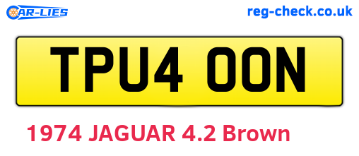TPU400N are the vehicle registration plates.