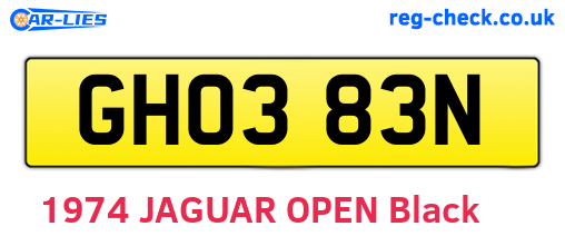 GHO383N are the vehicle registration plates.