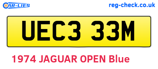 UEC333M are the vehicle registration plates.