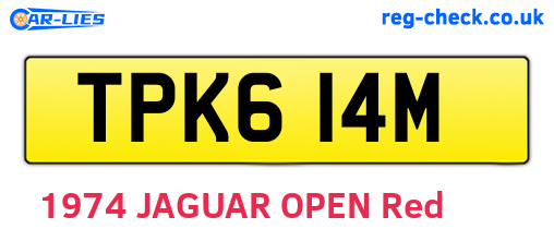 TPK614M are the vehicle registration plates.