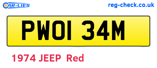 PWO134M are the vehicle registration plates.