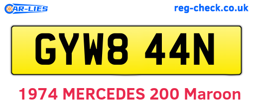 GYW844N are the vehicle registration plates.