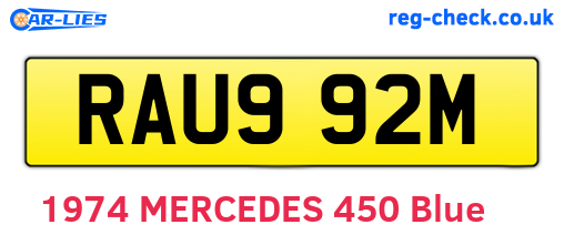 RAU992M are the vehicle registration plates.