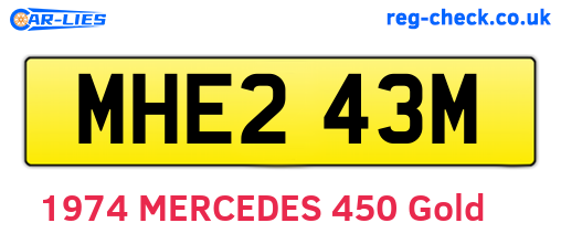 MHE243M are the vehicle registration plates.