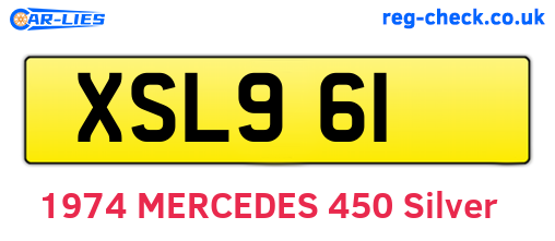 XSL961 are the vehicle registration plates.