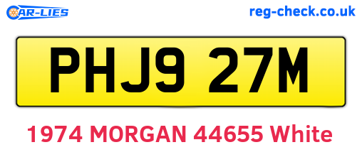 PHJ927M are the vehicle registration plates.