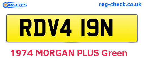 RDV419N are the vehicle registration plates.
