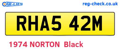 RHA542M are the vehicle registration plates.