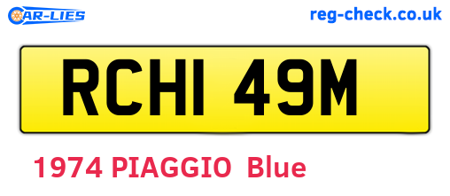 RCH149M are the vehicle registration plates.
