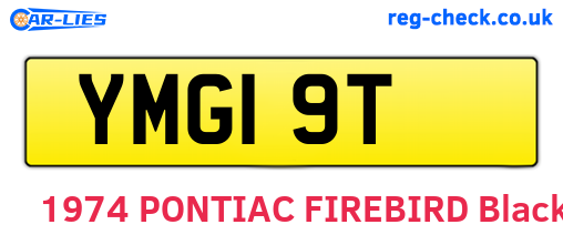 YMG19T are the vehicle registration plates.