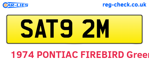 SAT92M are the vehicle registration plates.