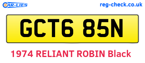GCT685N are the vehicle registration plates.