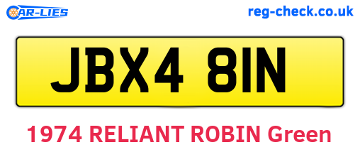 JBX481N are the vehicle registration plates.