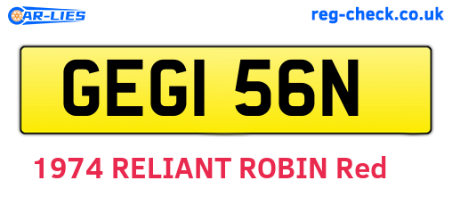 GEG156N are the vehicle registration plates.