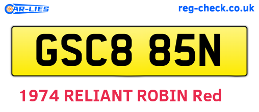 GSC885N are the vehicle registration plates.
