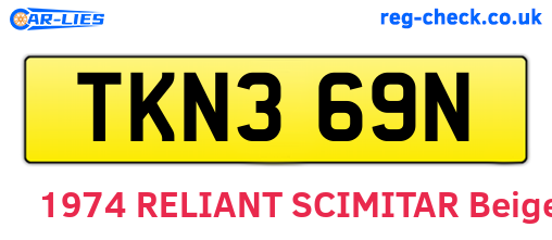 TKN369N are the vehicle registration plates.