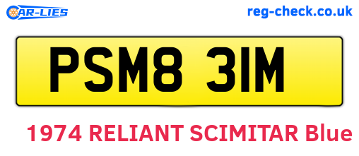PSM831M are the vehicle registration plates.