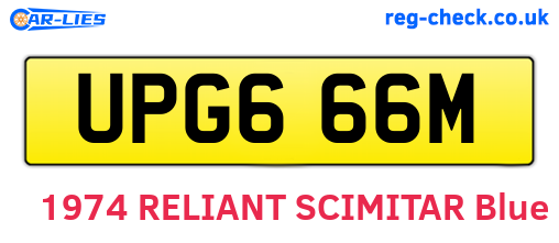 UPG666M are the vehicle registration plates.