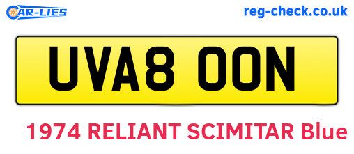 UVA800N are the vehicle registration plates.