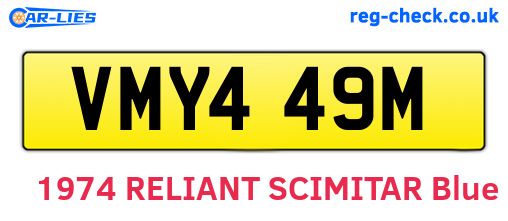 VMY449M are the vehicle registration plates.