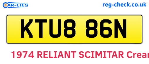 KTU886N are the vehicle registration plates.