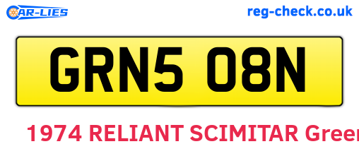 GRN508N are the vehicle registration plates.