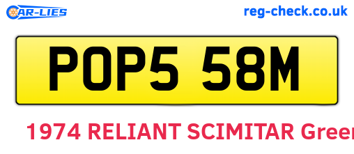 POP558M are the vehicle registration plates.